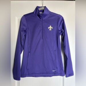 Nike Golf NWT New Orleans Saints Pull Over 1/4 zip women’s small purple sweater